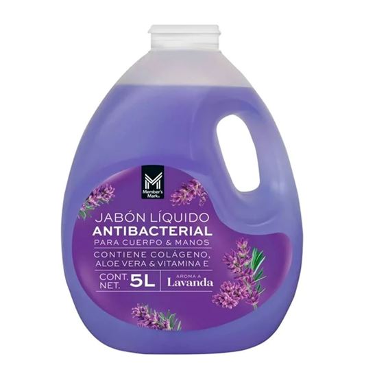 Imagen de Jabón líquido antibacterial para cuerpo y manos aroma lavanda Member's Mark 5L
