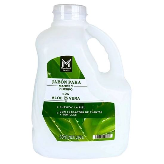 Imagen de Jabón líquido para manos y cuerpo con aloe vera Member's Mark 5.68L