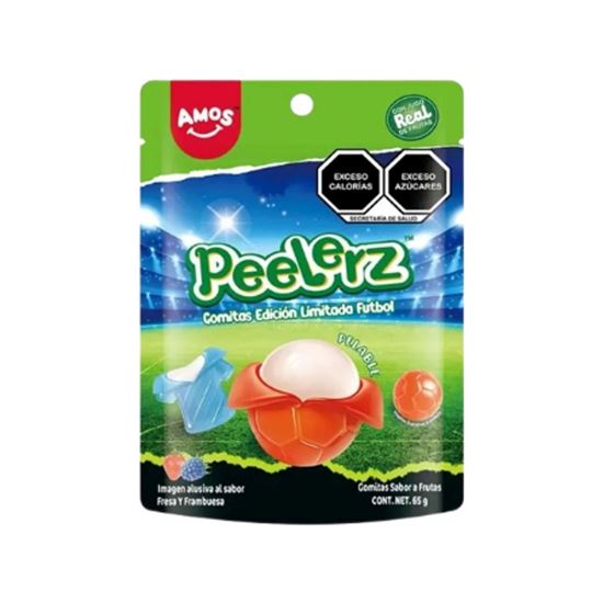Imagen de Gomitas sabor frutas edición limitada futbol Amos Peelerz 65g