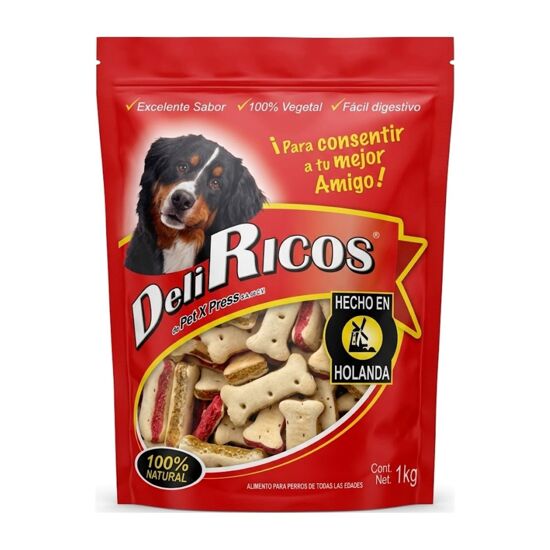 Imagen de Alimento 100% natural para perro en forma de hueso grande premios Pet X Press Deli Ricos en bolsa resellable 1kg