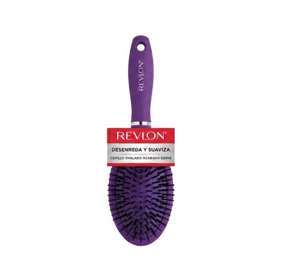 Imagen de Cepillo ovalado color morado acabado suave desenreda y suaviza Revlon