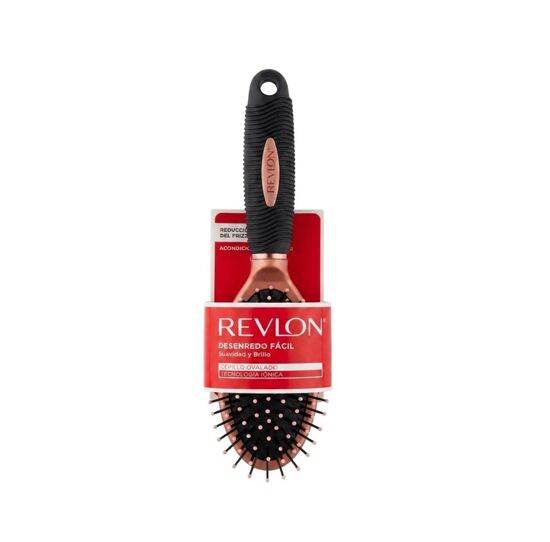 Imagen de Cepillo ovalado color salmón desenredo fácil suavidad y brillo con tecnología iónica reducción de frizz Revlon