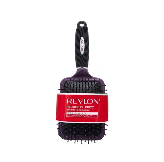 Imagen de Cepillo paleta color morado con tecnología iónica que reduce el frizz y retiene la humedad Revlon