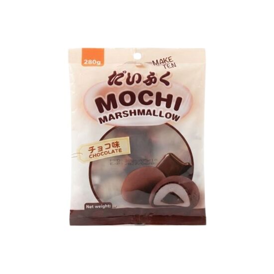 Imagen de Pastelito japonés de arroz con relleno sabor chocolate Mochi Marshmallow 10 pzas (280g)