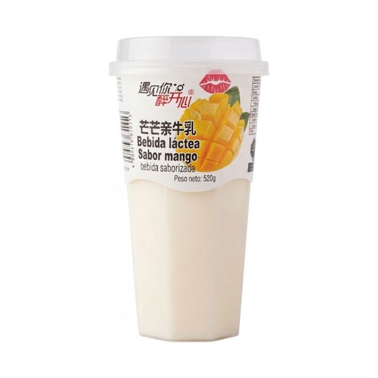 Imagen de Bebida láctea asiática sabor mango con gelatina y perlas de tapioca Weibao Milk Collision 520g