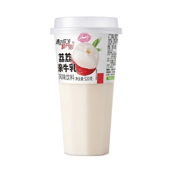 Imagen de Bebida láctea asiática sabor lychee con gelatina y perlas de tapioca Weibao Milk Collision 520g