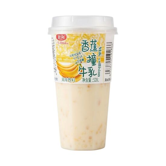 Imagen de Bebida láctea asiática sabor plátano con gelatina y perlas de tapioca Weibao Milk Collision 520g