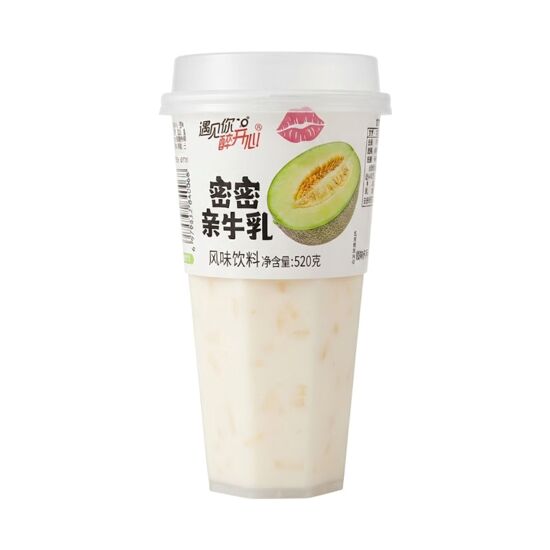 Imagen de Bebida láctea asiática sabor melón verde con gelatina y perlas de tapioca Weibao Milk Collision 520g