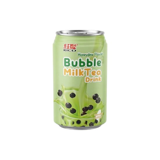 Imagen de Bebida asiática de té con tapioca sabor melón verde RICO Bubble Milk Tea en lata 350g