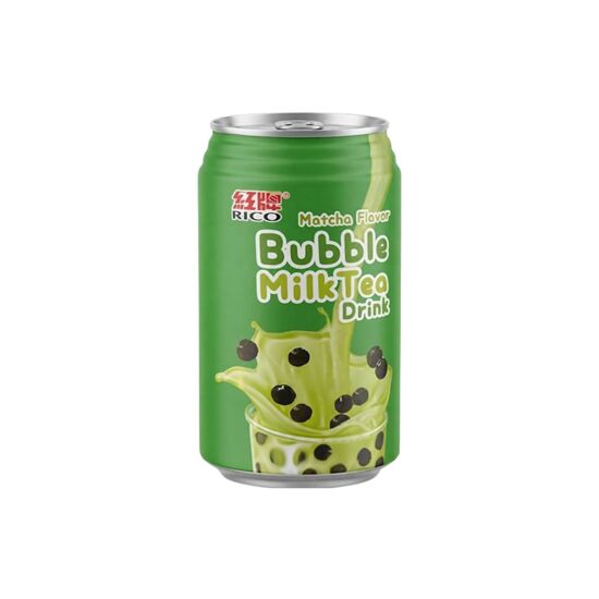 Imagen de Bebida asiática de té con tapioca sabor matcha RICO Bubble Milk Tea en lata 350g