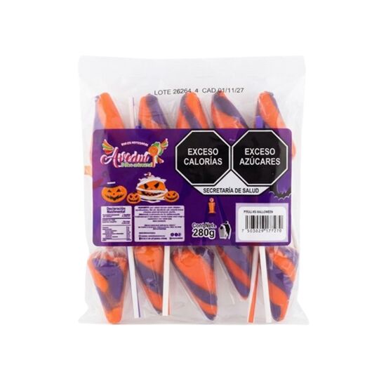 Imagen de Paleta pirulí de caramelo Halloween Avedul 10 pzas (280g)