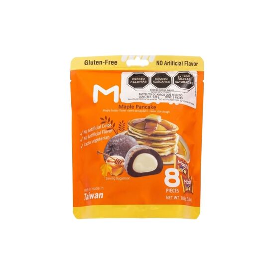 Imagen de Pastelito japonés de arroz con relleno sabor hotcakes con miel de maple Royal Family Mochi 8 pzas (120g)